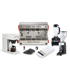 20th Anniversary Special La San Marco Delecta 2-Group Espresso Machine, 8-Piece Cafe Set - MUTBEX