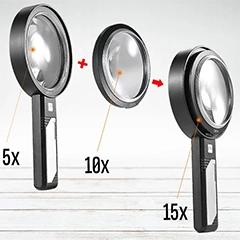 2290 Illuminated Handheld Magnifier 15X (10X/5X) - 3