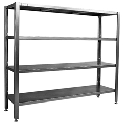 4 Katlı Paslanmaz İstif Rafı, Düz Tabla, 46x107x183 cm - Öztiryakiler