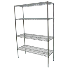 4 Katlı Paslanmaz İstif Rafı, Düz Tabla, 46x183x183 cm - Öztiryakiler