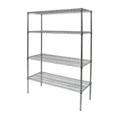 4 Tier Stainless Shelving Unit, Flat Shelf, 61x91x183 cm - Öztiryakiler