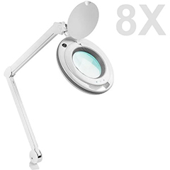 6017 Adjustable Light Level Tabletop Magnifying Glass, 8X - Loyka 