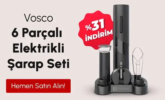 Vosco 6 Parçalı Otomatik Şarap Açacağı