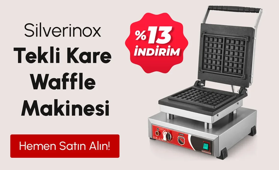 Silverinox Tekli Kare Waffle Makinesi