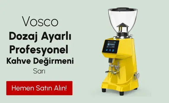 Vosco A 80 Dozaj Ayarlı Profesyonel Kahve Değirmeni Sarı