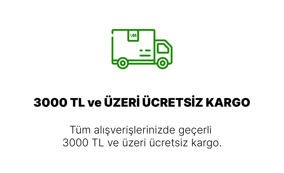 3000 TL ve Üzeri Ücretsiz Kargo Fırsatı!