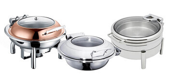 Round Chafing Dishes with Glass Lids