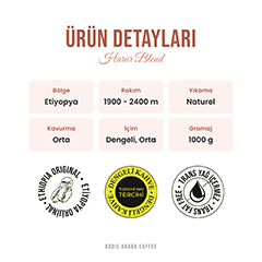 Addis Ababa Coffee Harar Blend Çekirdek Kahve, 1000 Gr - 5