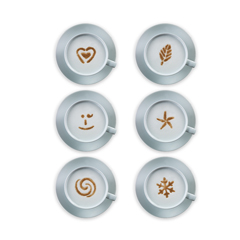 Aerolatte Cappuccino Artist Template, 6 Interchangeable Fun Designs - 2