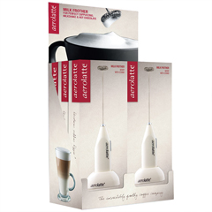 Aerolatte Original Steam-Free Coffee and Milk Frother, with Stand, Ivory - 7