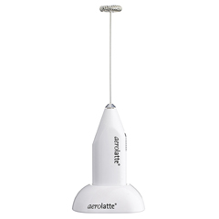 Aerolatte Original Steam-Free Coffee and Milk Frother, with Stand, White - 1