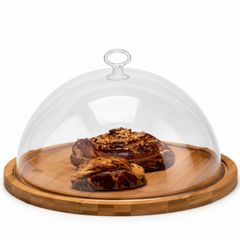 Zicco Ahşap Altlı Fanus, Polikarbon Kapaklı, 36x19 cm - Zicco