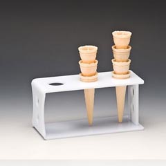 Zicco Akrilik Dondurma Servis Standı, 3'lü, 19,8x10,5 cm, Beyaz - Zicco