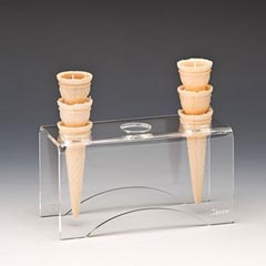 Zicco Akrilik Dondurma Servis Standı, 3'lü, Şeffaf, 20,5x8,5x10 cm - Zicco
