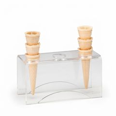 Zicco Akrilik Dondurma Servis Standı, 3'lü, Şeffaf, 20,5x8,5x10 cm - Zicco