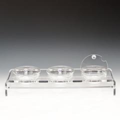 Zicco Akrilik Teşhir Standı, 3'lü, Cam Kaseli, Kapaklı, 57x19 cm - Zicco