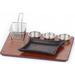 Altınbaşak MDF Fajita Presentation Set Teflon Cast Iron Marmaris 35x26 cm - Altınbaşak