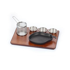 Altınbaşak MDF Fajita Sunum Seti Teflon Döküm Avakado, 35x26 cm - Altınbaşak