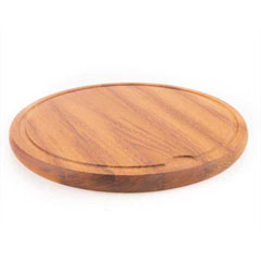 Altınbaşak Round Presentation Wood, Large, Iroko, 32 cm - Altınbaşak