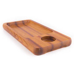 Altınbaşak Single Sauce Presentation Plate, Iroko, 37.5x19 cm - Altınbaşak