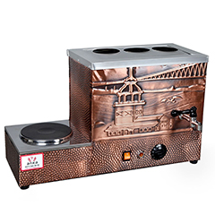 Anka Eko Electric Tea Boiler, 3 Teapots, 34 Liters, Plated, Copper - Anka