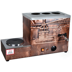 Anka Eko Electric Tea Kettle, 3 Teapots, 34 Liters, with Plate, Copper - Anka