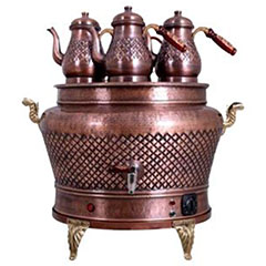 Anka Otantik Ovak Semaver, 2 Demlikli, 24 Litre, Bakır - Anka