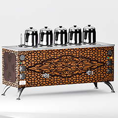 Anka Pro Compact Çay Kazanı, Elektrikli 5 Demlikli, 50 Litre, Bakır - Anka