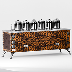 Anka Pro Electric Full Automatic Tea Boiler, 6 Teapots, 60 Liters, Copper - Anka