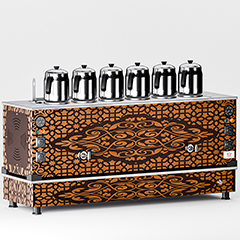 Anka Pro Kompakt Fully Automatic Tea Boiler, 6 Teapots, 60 Liters, Copper - Anka