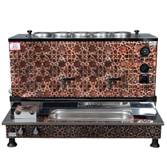 Anka Pro Plus Otomatik Çay Kazanı, 5 Demlikli, 50 Litre, Bakır - Anka