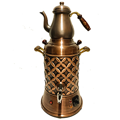 Anka Teapot Samovar, Electric, 2 Teapots, 24 Liters, Copper - Anka