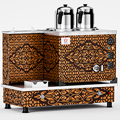 Anka Turbo Full Automatic Gas Tea Boiler, 2 Teapots, 20 Liters, Copper - Anka