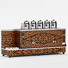 Anka Turbo Full Otomatik Gazlı Çay Kazanı, 5 Demlikli, 50 Litre, Bakır - Anka