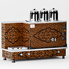 Anka Turbo Fully Automatic Gas Tea Kettle, 3 Teapots, 30 Liters, Copper - Anka