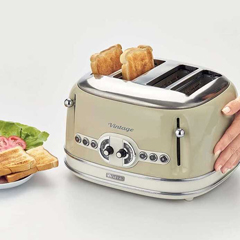 Ariete Vintage 4 Slice Bread Toaster, 1630 W, Beige - 3