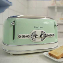 Ariete Vintage 4 Slice Bread Toaster, 1630 W, Green - 2