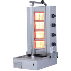 Atalay 4 Burner Bottom Motor Gas Döner Stove, ADG-4A - Atalay