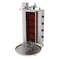 Atalay 4 Burner Top Motor Gas Döner Stove, Glass, ADGC-4U - Atalay