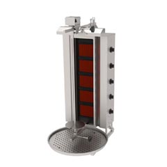 Atalay 5 Eyed Upper Motorized Gas Doner Kebab Machine, Glass, ADGC-5U - Atalay