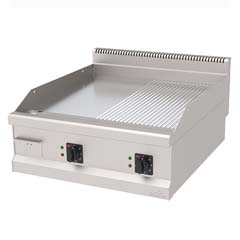 Atalay Countertop Electric Grill, Half Grooved Half Flat, Chrome Surface, 80x90x30 Cm, AEI 890 ND S CR - Atalay