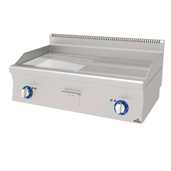 Atalay Countertop Electric Grill, Half Ribbed Half Smooth, Chrome Surface, 100x60x30 Cm, E AEI 1060 ND CR - Atalay