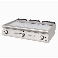 Atalay Countertop Gas Grill, Half Ribbed Half Flat, Chrome Surface, 120x73x30 Cm, AGI 1273 ND CR - Atalay