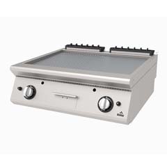 Atalay Countertop Gas Grill, Half Ribbed Half Flat, Chrome Surface, 60x73x30 Cm, AGI 673 ND CR - Atalay