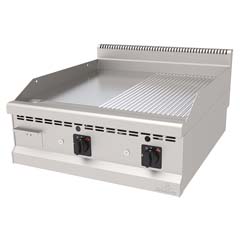 Atalay Countertop Gas Grill, Half Ribbed Half Flat, Chrome Surface, 80x90x30 Cm, AGI 890 ND CR - Atalay