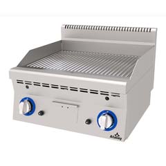 Atalay Countertop Gas Grill, Ribbed, Chrome Surface, 60x60x30 Cm, E AGI 660 N CR - Atalay