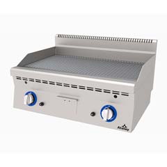 Atalay Countertop Gas Grill, Ribbed, Chrome Surface, 80x60x30 Cm, E AGI 860 N CR - Atalay