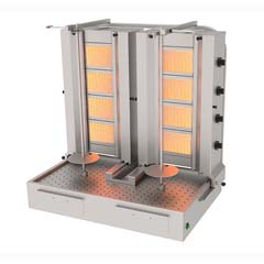 Atalay Doner Cooker, Bottom Motor, 4x2 Cm Rails, Side by Side, Gas, ADG 4+4A - Atalay