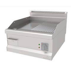 Atalay Electric Grill, Half Ribbed Half Flat, Chrome Surface, 60x73x30 Cm, AEI 673 ND CR - Atalay