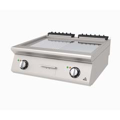 Atalay Electric Grill, Half Ribbed Half Flat, Chrome Surface, 80x73x30 Cm, AEI 873 ND CR - Atalay